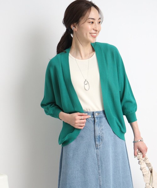DRESKIP（ドレスキップ）の「◆気になる二の腕カバーにも◎ 7分袖ボレロ　カーディガン（カーディガン/ボレロ・レディース・グリーン/ブラック/ライトベージュ/オフホワイト・00）」の20枚目の写真