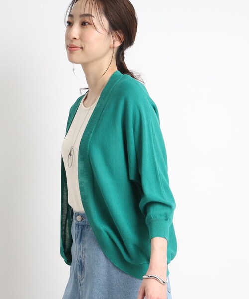 DRESKIP（ドレスキップ）の「◆気になる二の腕カバーにも◎ 7分袖ボレロ　カーディガン（カーディガン/ボレロ・レディース・グリーン/ブラック/ライトベージュ/オフホワイト・00）」の21枚目の写真