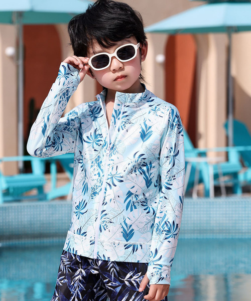 ちゃえ様　男の子セット セール】キッズ 長袖ネームタグとサムホール付きラッシュガード