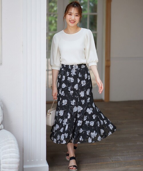 ANY SIS（エニィスィス）の「【2WAY】ペイントフラワー スカート