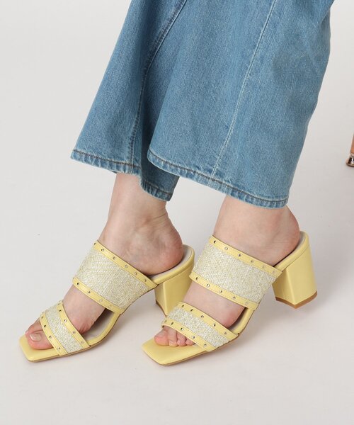 ESPERANZA（エスペランサ）の「◆ツイードカシメスタッズミュールサンダル（サンダル・レディース・ブラック系8/ブルー系8/イエロー系8/アイボリー系8・M/S/LL/L）」の5枚目の写真