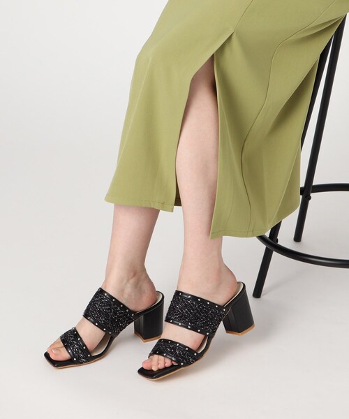 ESPERANZA（エスペランサ）の「◆ツイードカシメスタッズミュールサンダル（サンダル・レディース・ブラック系8/ブルー系8/イエロー系8/アイボリー系8・M/S/LL/L）」の15枚目の写真