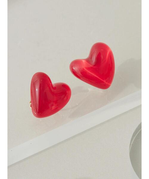 Green　Parks（グリーンパークス）の「・HALF TIME ハートイヤリング（イヤリング・レディース・レッド/ライトブルー/ホワイト/ピンク・FREE）」の4枚目の写真