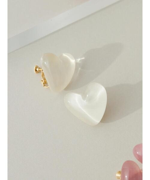 Green　Parks（グリーンパークス）の「・HALF TIME ハートイヤリング（イヤリング・レディース・レッド/ライトブルー/ホワイト/ピンク・FREE）」の2枚目の写真