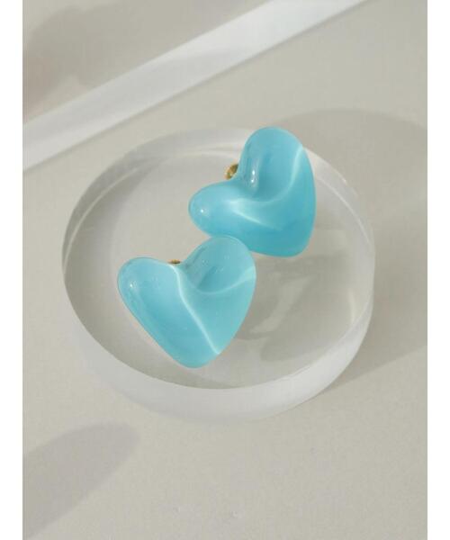 Green　Parks（グリーンパークス）の「・HALF TIME ハートイヤリング（イヤリング・レディース・レッド/ライトブルー/ホワイト/ピンク・FREE）」の3枚目の写真
