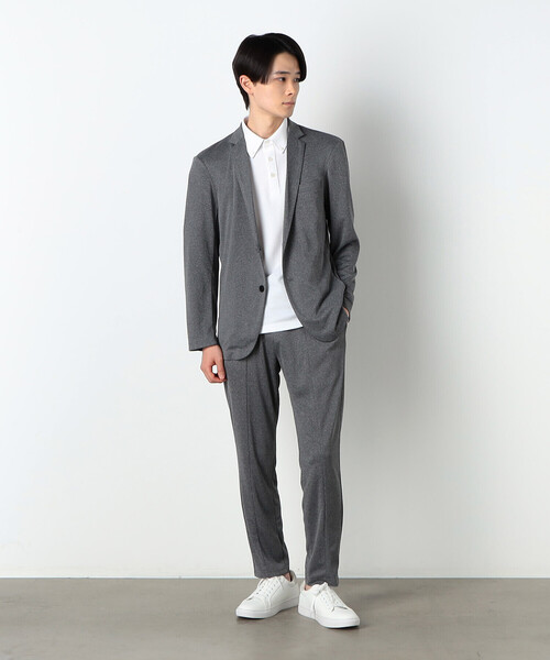 COMME CA ISM（コムサイズム）の「セットアップ対応 ウォッシャブル メッシュ ナローラペル ジャケット（テーラードジャケット・メンズ・グレー/ブラック/ネイビー・SMALL/MEDIUM/LARGE）」の8枚目の写真