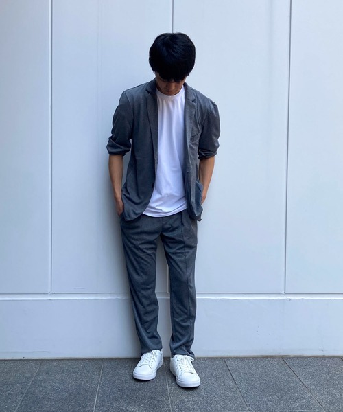 COMME CA ISM（コムサイズム）の「セットアップ対応 ウォッシャブル メッシュ ナローラペル ジャケット（テーラードジャケット・メンズ・グレー/ブラック/ネイビー・SMALL/MEDIUM/LARGE）」の5枚目の写真