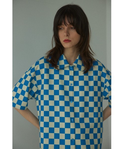 【セール】no base collar patterned shirt(ノーベースカラーパターンシャツ)(シャツ/ブラウス)|BLACK BY MOUSSY(ブラックバイマウジー)