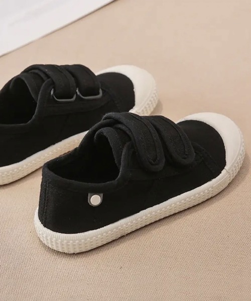 Bambin(ボンバン)の「【 Bambin / ボンバン 】 キッズ ベルクロ キャンバス スニーカー(スニーカー・キッズ・カーキ/アイボリー/ブラック/ベージュ・16cm/17cm/18cm)」の3枚目の写真