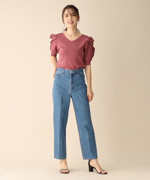 index(インデックス)の「◆センタープレステーパードデニム【洗濯機洗い可】(デニムパンツ・レディース・ブルー/ネイビー・36/38/40/42)」の5枚目の写真