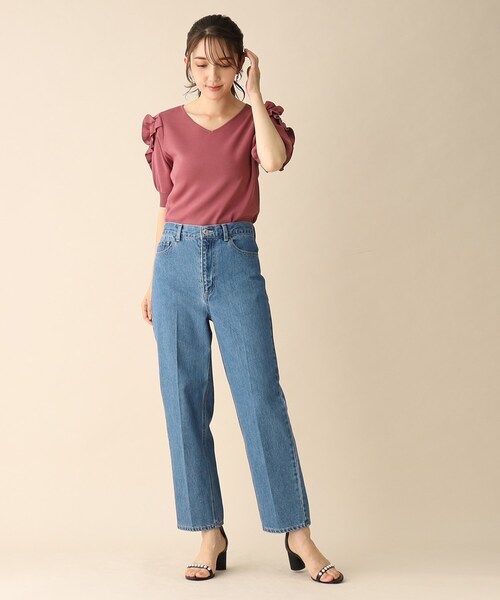 index(インデックス)の「◆センタープレステーパードデニム【洗濯機洗い可】(デニムパンツ・レディース・ブルー/ネイビー・36/38/40/42)」の8枚目の写真