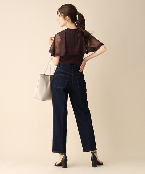 index(インデックス)の「◆センタープレステーパードデニム【洗濯機洗い可】(デニムパンツ・レディース・ブルー/ネイビー・36/38/40/42)」の3枚目の写真