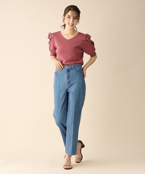 index(インデックス)の「◆センタープレステーパードデニム【洗濯機洗い可】(デニムパンツ・レディース・ブルー/ネイビー・36/38/40/42)」の7枚目の写真