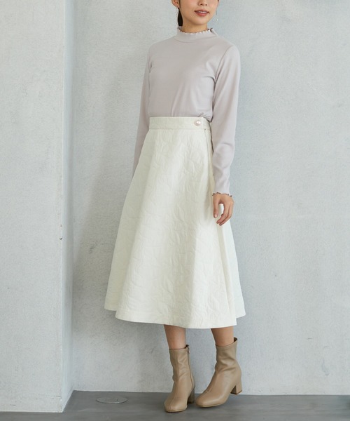 Honeys（ハニーズ）の「キルティングスカート（スカート・レディース・アイボリー/モカ/ブラック/ライトグレー・S/3L/M/LL/L）」の6枚目の写真