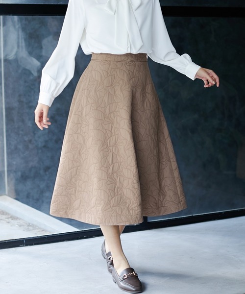 Honeys（ハニーズ）の「キルティングスカート（スカート・レディース・アイボリー/モカ/ブラック/ライトグレー・S/3L/M/LL/L）」の14枚目の写真
