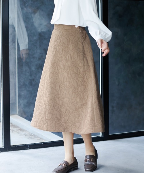 Honeys（ハニーズ）の「キルティングスカート（スカート・レディース・アイボリー/モカ/ブラック/ライトグレー・S/3L/M/LL/L）」の15枚目の写真