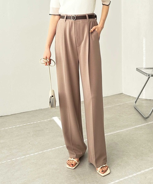 GeeRA（ジーラ）の「【4サイズ展開】夏にぴったり！カットジョーゼットセンタープレスハイウエストセミワイドスラックスパンツ（スラックス・レディース・アイボリー/ブラック/グレー/モカ・LARGE/X-LARGE/SMALL/MEDIUM）」の15枚目の写真