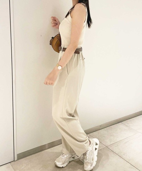 GeeRA（ジーラ）の「【4サイズ展開】夏にぴったり！カットジョーゼットセンタープレスハイウエストセミワイドスラックスパンツ（スラックス・レディース・アイボリー/ブラック/グレー/モカ・LARGE/X-LARGE/SMALL/MEDIUM）」の19枚目の写真