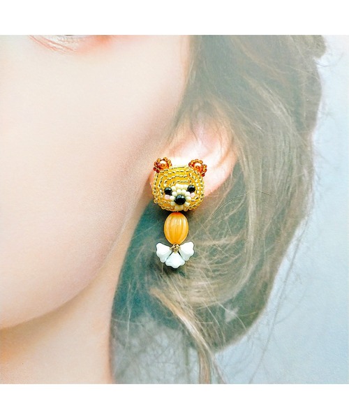tone(トーン)の「【七音】くまさんのピアス(MA)(ピアス(両耳用)・レディース・ベージュ・FREE)」の2枚目の写真