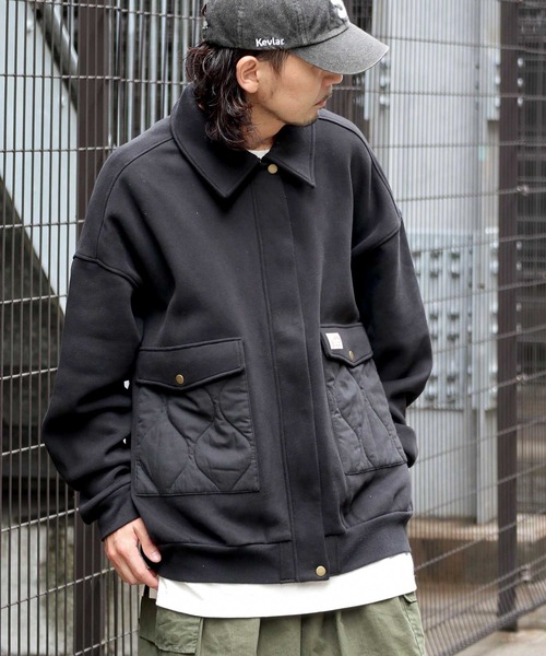 Java（ジャバ）の「《Java ジャバコラボ》異素材マッチングでこなれ感を。キルティング×裏起毛切替ジャケット（ブルゾン・メンズ・ブラック/カーキ/ネイビー・LARGE/MEDIUM/SMALL/X-LARGE/XX-LARGE）」の9枚目の写真