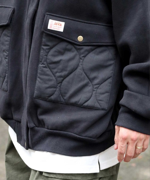 Java（ジャバ）の「《Java ジャバコラボ》異素材マッチングでこなれ感を。キルティング×裏起毛切替ジャケット（ブルゾン・メンズ・ブラック/カーキ/ネイビー・LARGE/MEDIUM/SMALL/X-LARGE/XX-LARGE）」の14枚目の写真