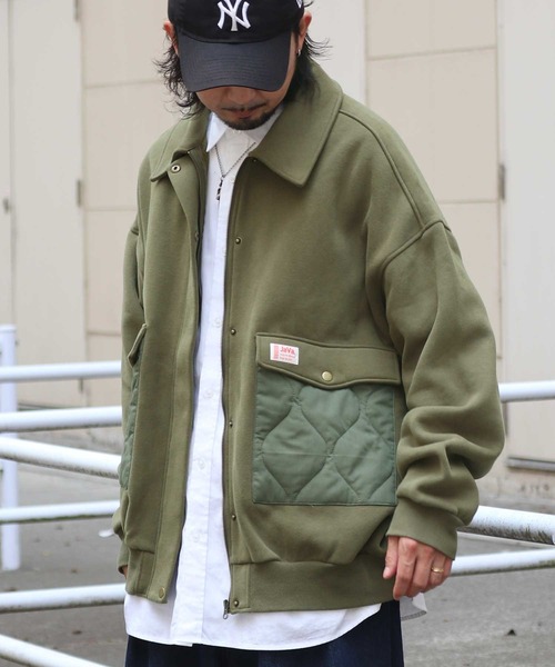 Java（ジャバ）の「《Java ジャバコラボ》異素材マッチングでこなれ感を。キルティング×裏起毛切替ジャケット（ブルゾン・メンズ・ブラック/カーキ/ネイビー・LARGE/MEDIUM/SMALL/X-LARGE/XX-LARGE）」の5枚目の写真