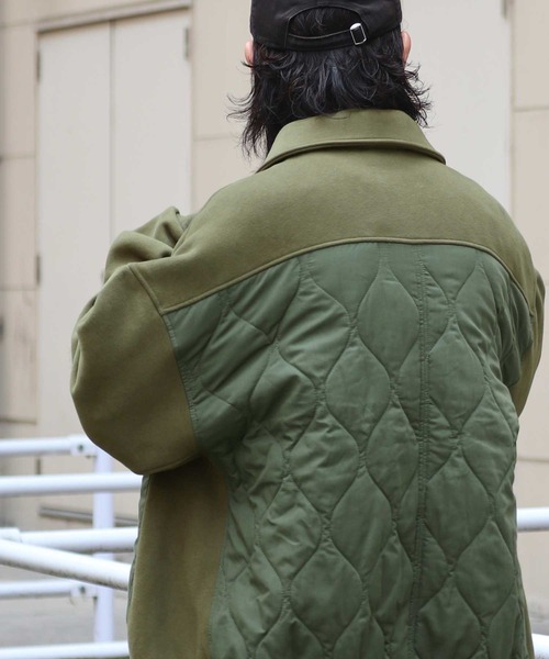 Java（ジャバ）の「《Java ジャバコラボ》異素材マッチングでこなれ感を。キルティング×裏起毛切替ジャケット（ブルゾン・メンズ・ブラック/カーキ/ネイビー・LARGE/MEDIUM/SMALL/X-LARGE/XX-LARGE）」の8枚目の写真