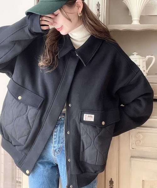 Java（ジャバ）の「《Java ジャバコラボ》異素材マッチングでこなれ感を。キルティング×裏起毛切替ジャケット（ブルゾン・メンズ・ブラック/カーキ/ネイビー・LARGE/MEDIUM/SMALL/X-LARGE/XX-LARGE）」の15枚目の写真