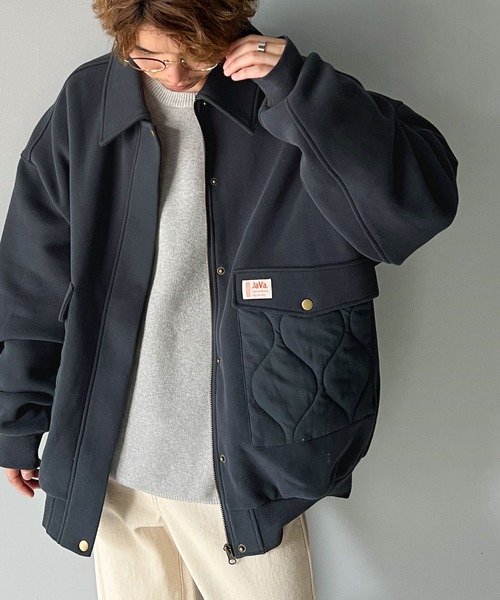Java（ジャバ）の「《Java ジャバコラボ》異素材マッチングでこなれ感を。キルティング×裏起毛切替ジャケット（ブルゾン・メンズ・ブラック/カーキ/ネイビー・LARGE/MEDIUM/SMALL/X-LARGE/XX-LARGE）」の18枚目の写真