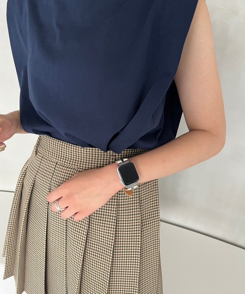 Me%(ミィパーセント)の「レザースリットAppleWatchバンド【38mm/40mm/41mm対応】 976561(デジタル腕時計・レディース・アイボリー/ブラウン・FREE)」の3枚目の写真