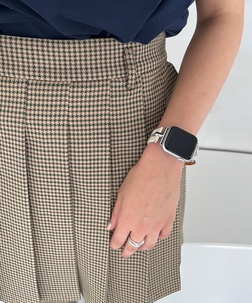 Me%(ミィパーセント)の「レザースリットAppleWatchバンド【38mm/40mm/41mm対応】 976561(デジタル腕時計・レディース・アイボリー/ブラウン・FREE)」の4枚目の写真