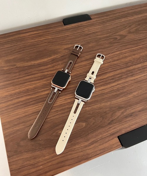 Me%(ミィパーセント)の「レザースリットAppleWatchバンド【38mm/40mm/41mm対応】 976561(デジタル腕時計・レディース・アイボリー/ブラウン・FREE)」の10枚目の写真