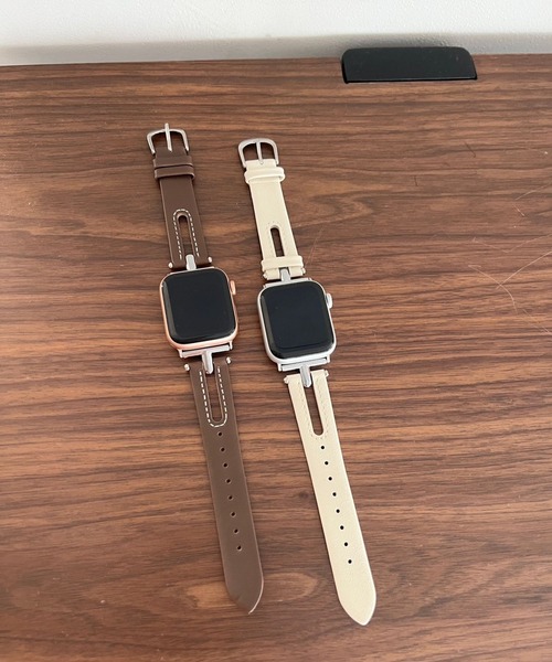 Me%(ミィパーセント)の「レザースリットAppleWatchバンド【38mm/40mm/41mm対応】 976561(デジタル腕時計・レディース・アイボリー/ブラウン・FREE)」の11枚目の写真