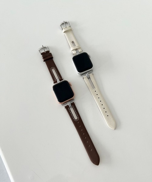 Me%(ミィパーセント)の「レザースリットAppleWatchバンド【38mm/40mm/41mm対応】 976561(デジタル腕時計・レディース・アイボリー/ブラウン・FREE)」の14枚目の写真