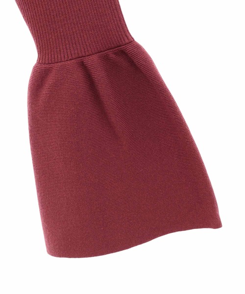 31 Sons de mode（トランテアン　ソン　ドゥ　モード）の「フレアスリーブニット（ニット/セーター・レディース・ボルドー/マスタード/ブラック/オフホワイト/ホワイト×ブラック・36）」の19枚目の写真