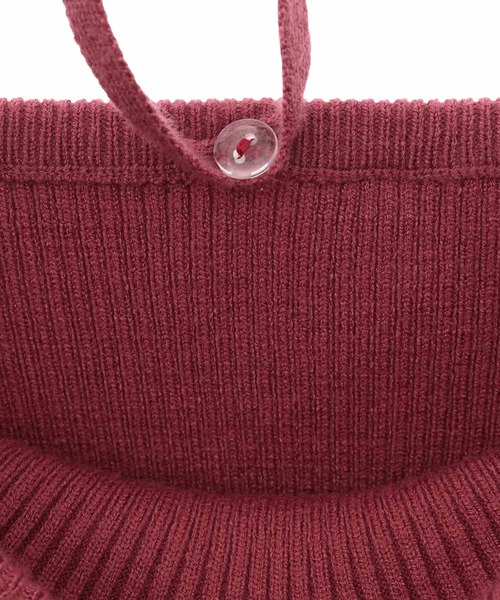 31 Sons de mode（トランテアン　ソン　ドゥ　モード）の「フレアスリーブニット（ニット/セーター・レディース・ボルドー/マスタード/ブラック/オフホワイト/ホワイト×ブラック・36）」の18枚目の写真