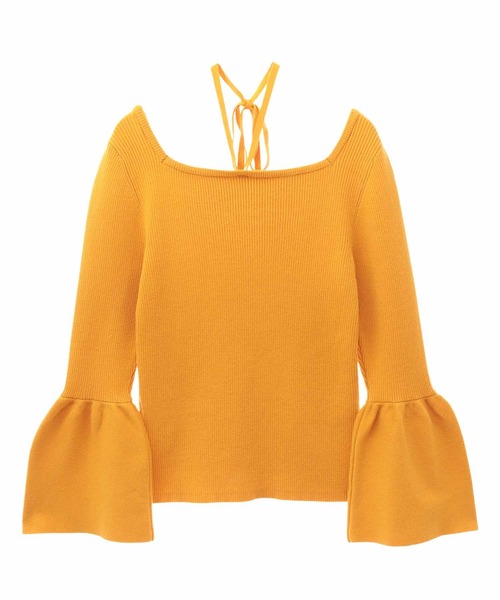 31 Sons de mode（トランテアン　ソン　ドゥ　モード）の「フレアスリーブニット（ニット/セーター・レディース・ボルドー/マスタード/ブラック/オフホワイト/ホワイト×ブラック・36）」の21枚目の写真