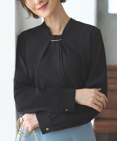 CPG golf 袖タックボウタイシャツ (ブラック) CPG GOLF シーピージーゴルフ 袖タックボウタイシャツ{-BDA} - underbar