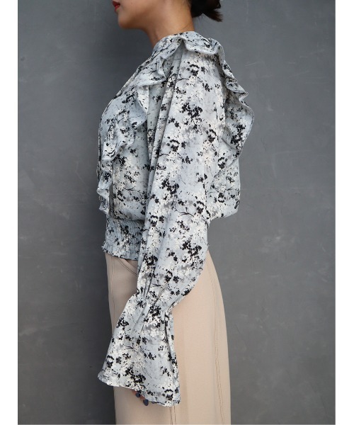 CECIL McBEE（セシルマクビー）の「パールボタン花柄フリルタックブラウス（シャツ/ブラウス・レディース・ブラック/ベージュ/モカ・MEDIUM）」の11枚目の写真