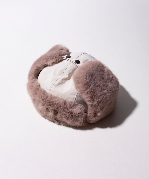 GLOSTER（グロスター）の「【GLOSTER/グロスター】ベーシックフライトキャップ リップストップ（キャップ・メンズ・ブラック系その他/ブラック/ベージュ・FREE）」の3枚目の写真