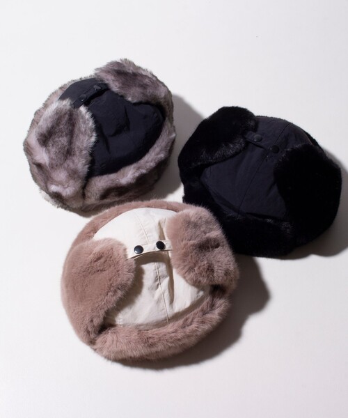 GLOSTER（グロスター）の「【GLOSTER/グロスター】ベーシックフライトキャップ リップストップ（キャップ・メンズ・ブラック系その他/ブラック/ベージュ・FREE）」の8枚目の写真