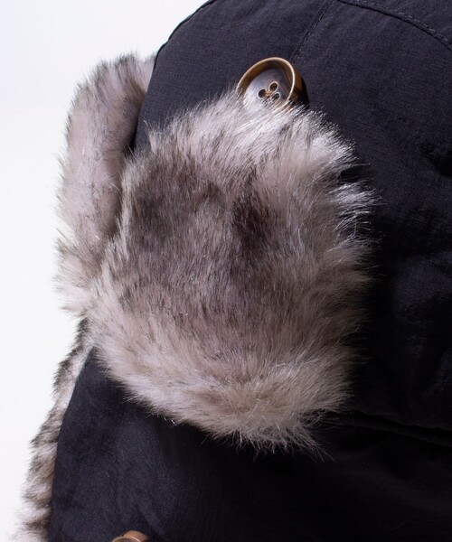 GLOSTER（グロスター）の「【GLOSTER/グロスター】ベーシックフライトキャップ リップストップ（キャップ・メンズ・ブラック系その他/ブラック/ベージュ・FREE）」の5枚目の写真