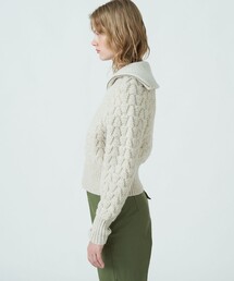 【美品】マカフィー ループジャカード　ハイネックカーディガン セール】ループジャカード ハイネックカーディガン