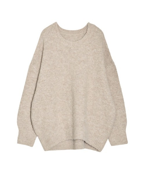 Re:EDIT（リエディ）の「起毛MIXブークレオーバーサイズニットトップス（ニット/セーター・レディース・ブルー/ベージュ/グリーン/ブラック/チャコールグレー/ピンク・MEDIUM/LARGE）」の4枚目の写真