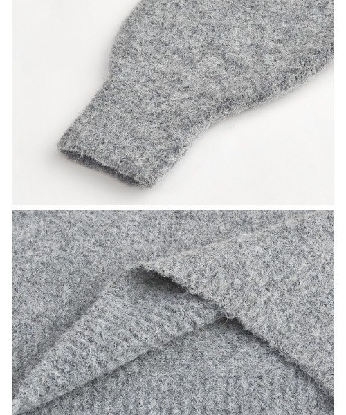 Re:EDIT（リエディ）の「起毛MIXブークレオーバーサイズニットトップス（ニット/セーター・レディース・ブルー/ベージュ/グリーン/ブラック/チャコールグレー/ピンク・MEDIUM/LARGE）」の8枚目の写真