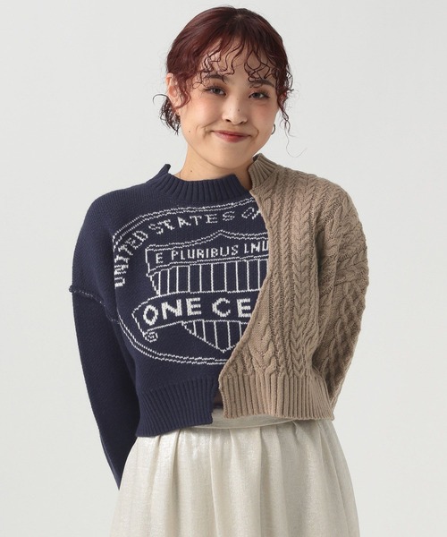 BAYFLOW(ベイフロー)の「【YOU are YOU】【スタッフ企画】クロップドニットプルオーバー(ニット/セーター・レディース・ネイビー/カーキ・FREE)」の10枚目の写真