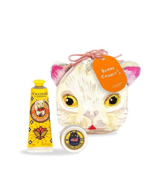 ロクシタンのセット　バスタオル　招き猫　ハンドクリーム　ローズ＆シア　おまけ付き ロクシタンのセット バスタオル 招き猫 ハンドクリーム ローズ＆シア