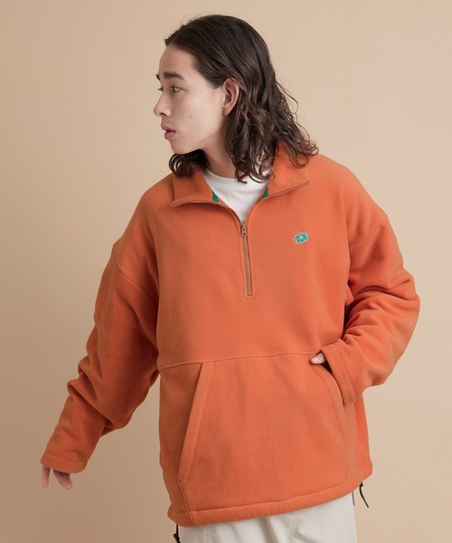 re_k by JUNRED(レクバイジュンレッド)の「re_k by JUNRED / カラーフリースハーフジッププルオーバー(スウェット・メンズ・チャコールグレー/ベージュ/オレンジ/ブルー・S/M/L)」の5枚目の写真