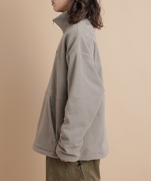 re_k by JUNRED(レクバイジュンレッド)の「re_k by JUNRED / カラーフリースハーフジッププルオーバー(スウェット・メンズ・チャコールグレー/ベージュ/オレンジ/ブルー・S/M/L)」の9枚目の写真