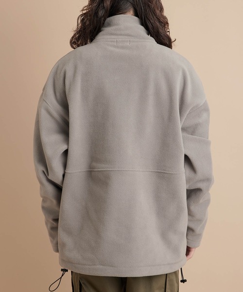 re_k by JUNRED(レクバイジュンレッド)の「re_k by JUNRED / カラーフリースハーフジッププルオーバー(スウェット・メンズ・チャコールグレー/ベージュ/オレンジ/ブルー・S/M/L)」の15枚目の写真